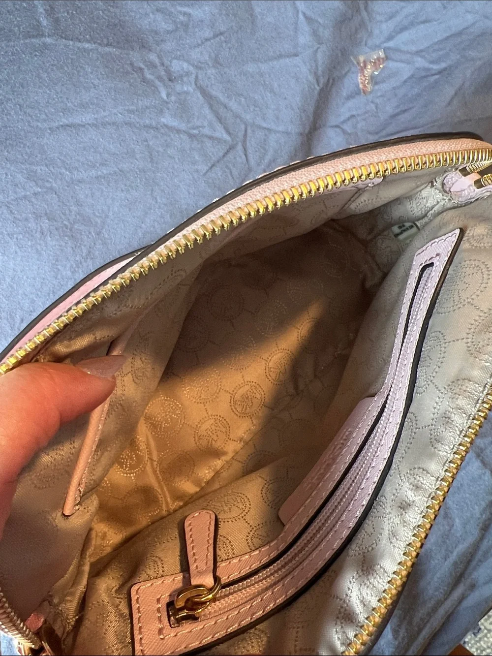 Michael Kors Blush Pink Crossbody with Gold Chain Accents